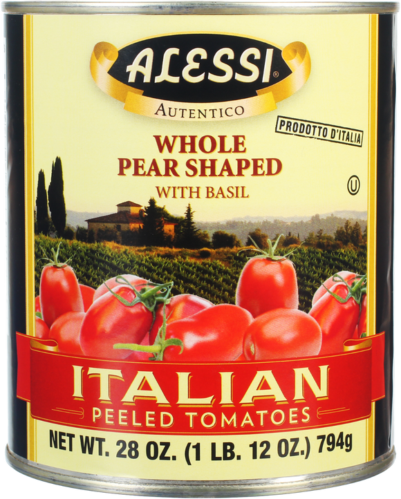 ALESSI: Pear Shaped Italian Peeled Tomatoes, 28 oz