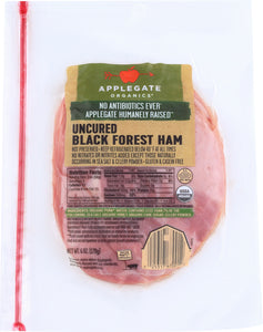 APPLEGATE: Organic Uncured Black Forest Ham, 6 oz