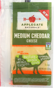 APPLEGATE: Cheese Sliced Medium Cheddar, 6 oz