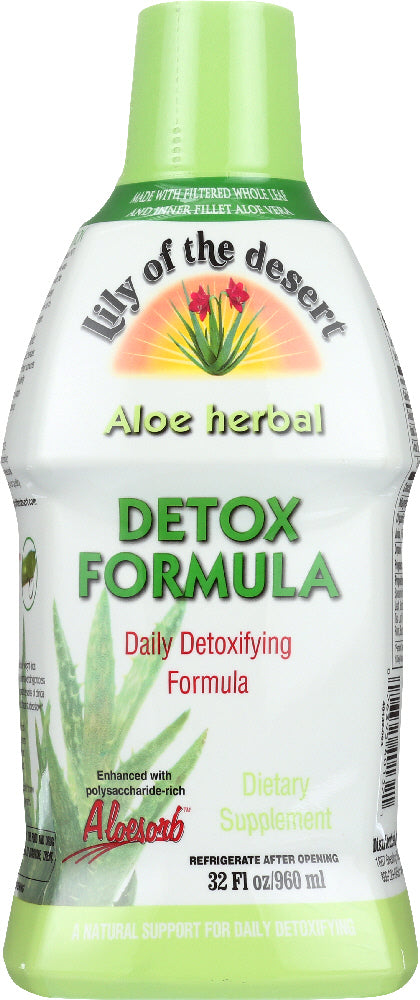 LILY OF THE DESERT: Aloe Vera Gel Herbal Detoxifying Formula, 32 oz