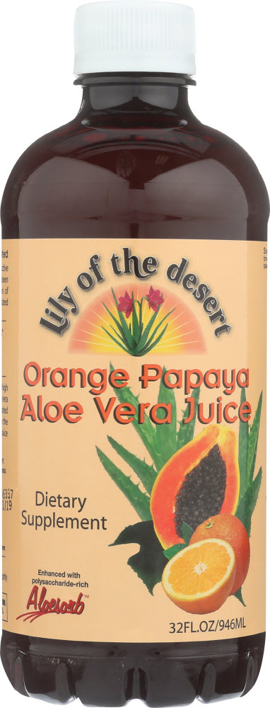 LILY OF THE DESERT: Aloe Vera Juice Orange Papaya, 32 oz