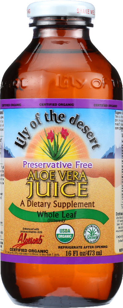 LILY OF THE DESERT: Aloe Vera Juice Whole Leaf, 16 oz