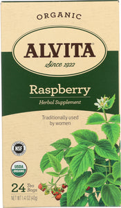 ALVITA: Teas Organic Raspberry Caffeine Free 24 Tea Bags, 1.41 oz