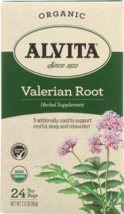 ALVITA: Teas Organic Valerian Root Caffeine Free 24 Tea Bags, 2.12 oz