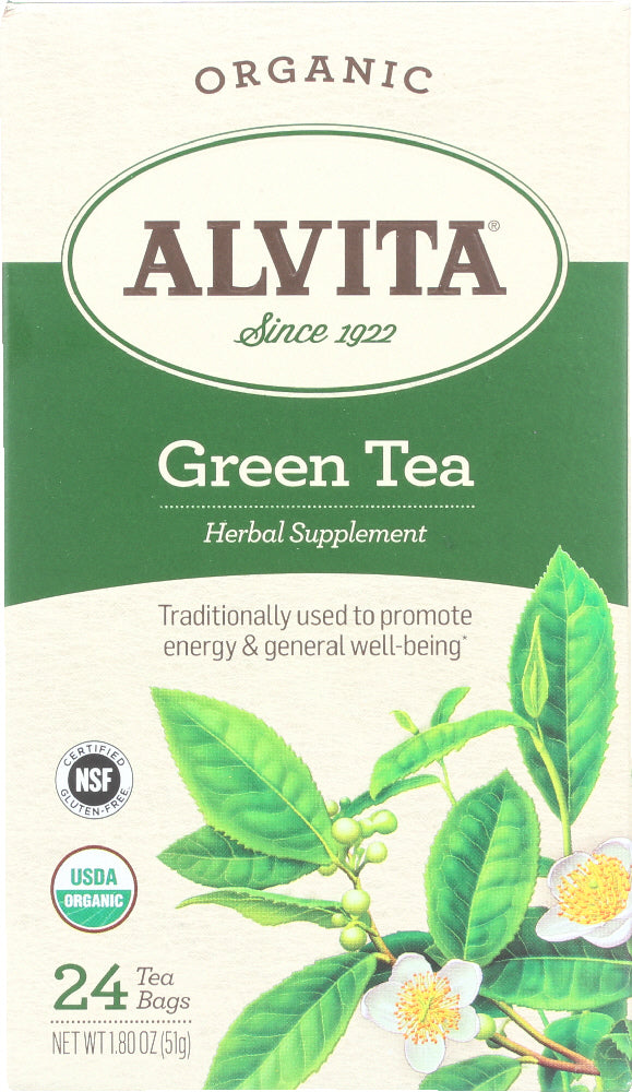 ALVITA: Organic Green Tea 24 Tea Bags, 1.80 oz