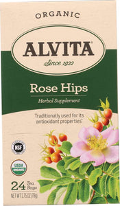 ALVITA TEAS: Organic Rose Hips Tea Caffeine Free, 24 teabags