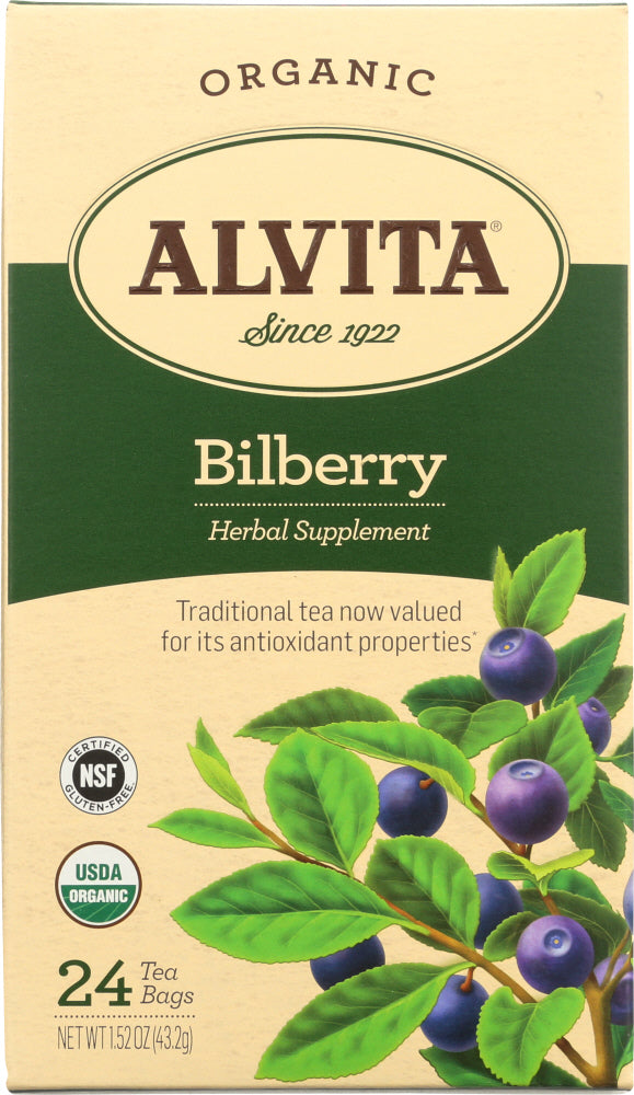 ALVITA: Tea Bilberry Organic, 24 ea