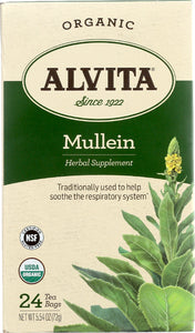 ALVITA: Organic Tea Bag Mullein Leaf, 24 ea