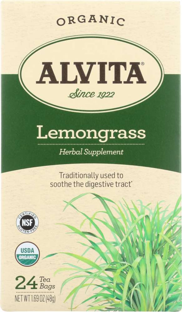 ALVITA TEAS: Organic Lemongrass Tea Caffeine Free, 24 Tea Bags