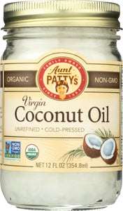 AUNT PATTY: Coconut Oil Extra Virgin Org 12 oz