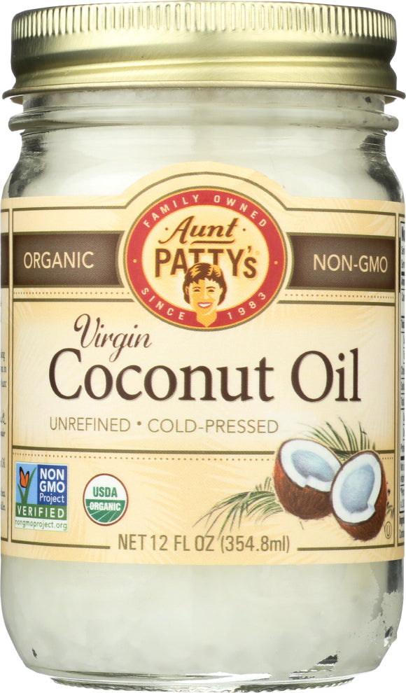 AUNT PATTY: Coconut Oil Extra Virgin Org 12 oz