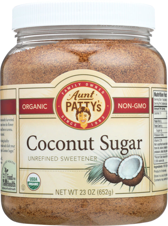 AUNT PATTY: Sugar Coconut Org, 23 oz