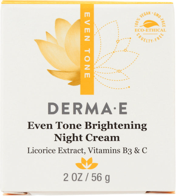 DERMA E: Evenly Radiant Brightening Night Cream with Vitamin C, 2 oz