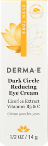 DERMA E: Evenly Radiant Dark Circle Eye Crème, 0.5 oz