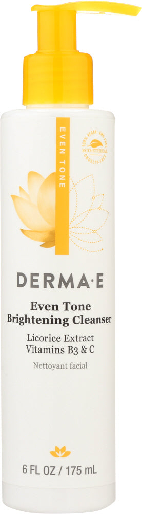 DERMA E: Evenly Radiant Brightening Cleanser with Vitamin C, 6 oz