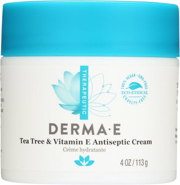 DERMA E: Tea Tree and E Antiseptic Creme, 4 oz