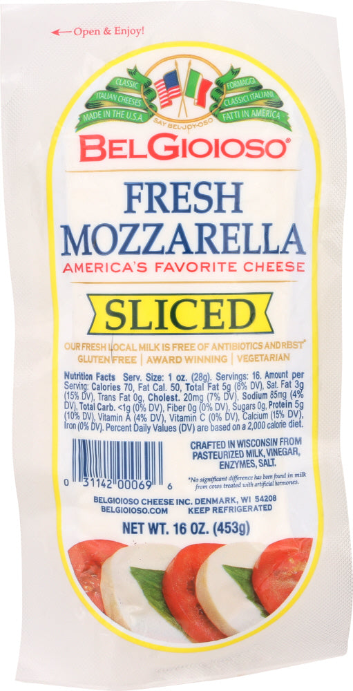 BELGIOIOSO: Fresh Sliced Mozzarella Cheese, 16 Oz