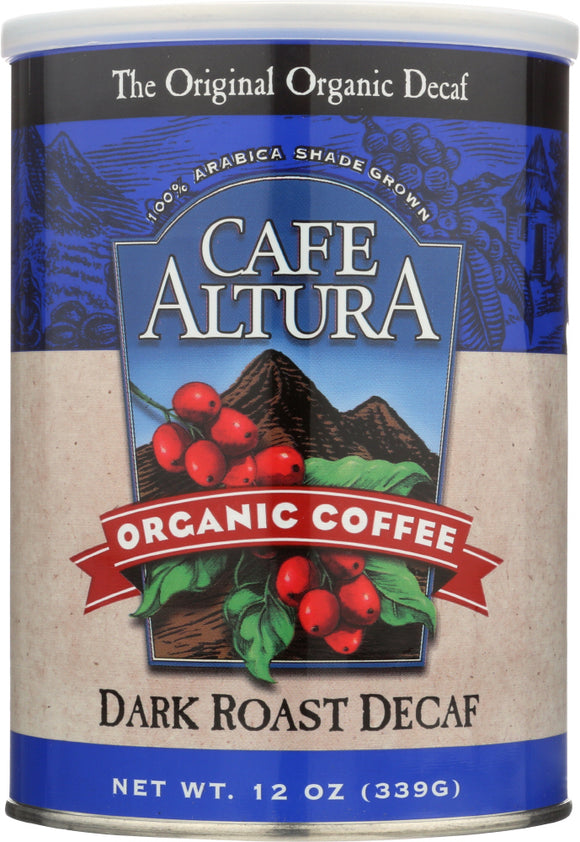 CAFE ALTURA: Organic Coffee Dark Roast Decaf, 12 oz