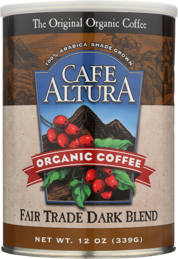 CAFE ALTURA: Organic Coffee Fair Trade Dark Blend Ground, 12 oz