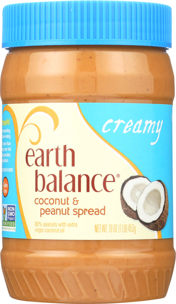 EARTH BALANCE: Coconut & Peanut Spread Creamy, 16 oz