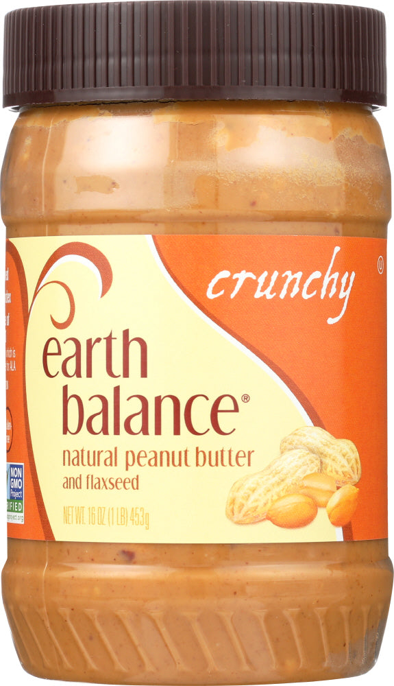 EARTH BALANCE: Natural Peanut Butter & Flaxseed Crunchy, 16 Oz