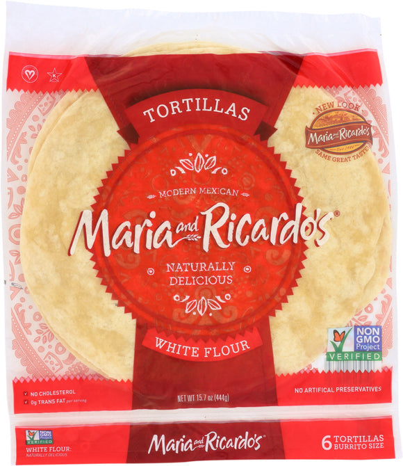 MARIA & RICARDOS: White Flour Wraps Burrito Size, 15.7 Oz