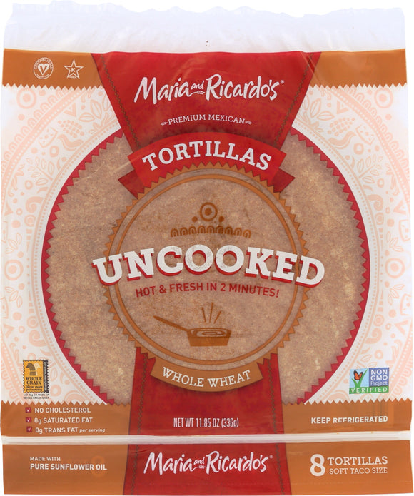 MARIA AND RICARDO'S: Uncooked Tortillas Whole Wheat, 11.85 Oz