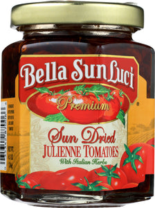 BELLA SUN LUCI: Sun Dried Julienne Tomatoes with Italian Herbs, 6.5 oz