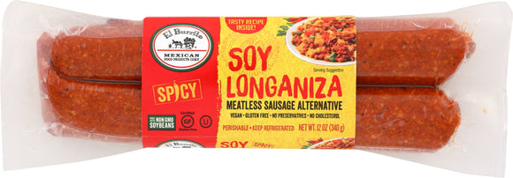 EL BURRITO: Soy Longaniza Spicy Vegan, 12 oz