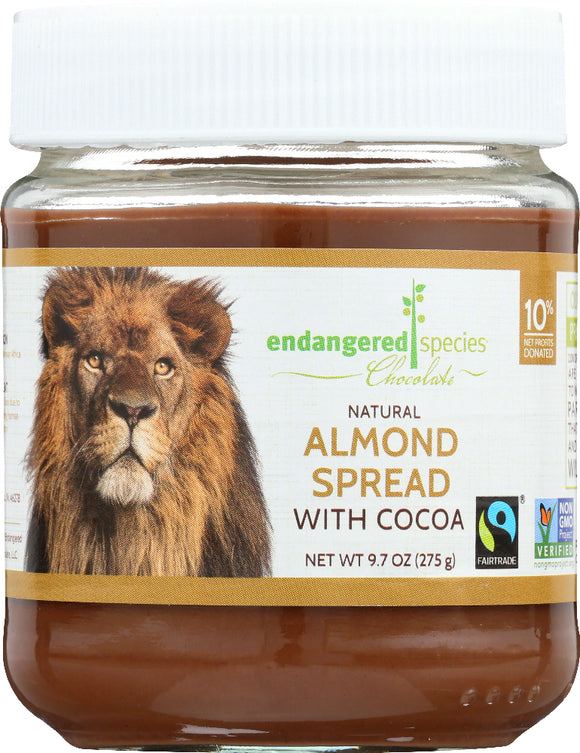 ENDANGERED SPECIES: Natural Almond with Cocoa Spread, 9.7 Oz