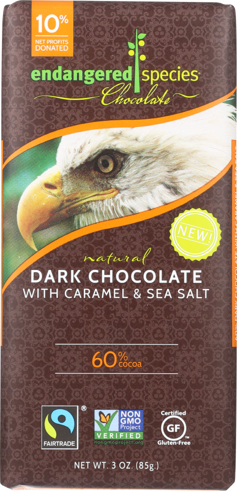 ENDANGERED SPECIES: Dark Chocolate with Caramel & Sea Salt Bar, 3 oz