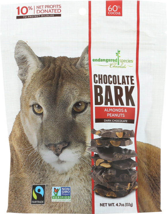 ENDANGERED SPECIES: Chocolate Bark Dark Chocolate Almonds & Peanuts, 4.7 oz
