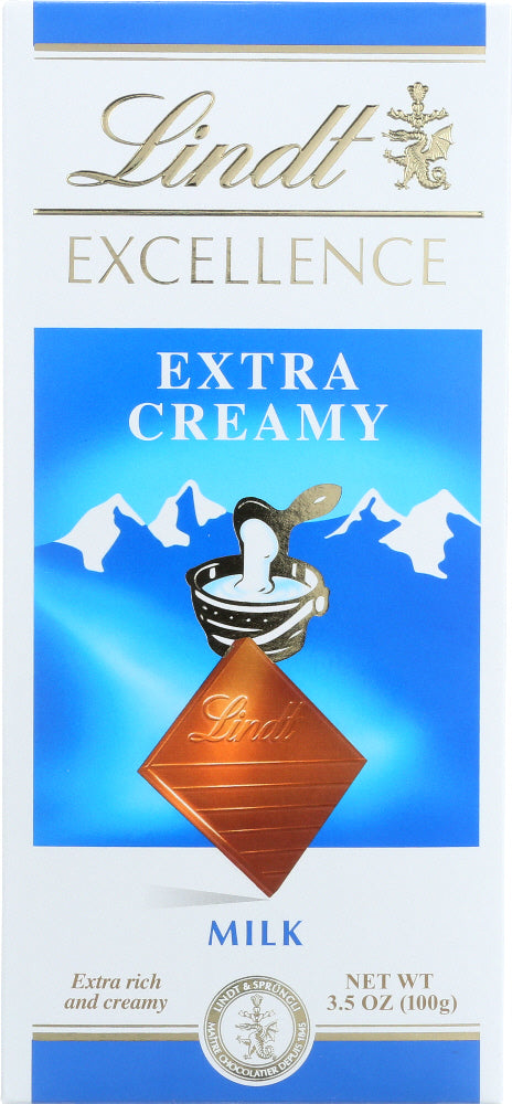 LINDT: Excellence Extra Creamy Milk Chocolate, 3.5 oz