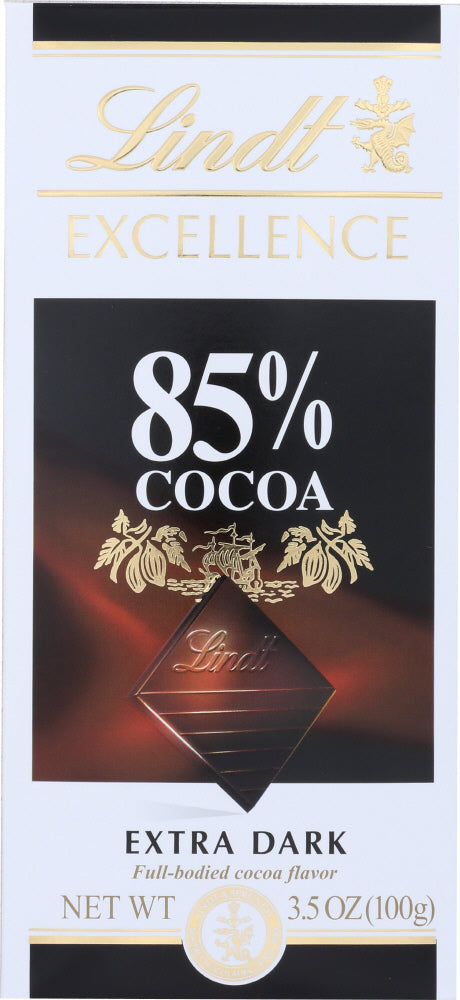 LINDT: Excellence 85% Cocoa Extra Dark Chocolate, 3.5 oz