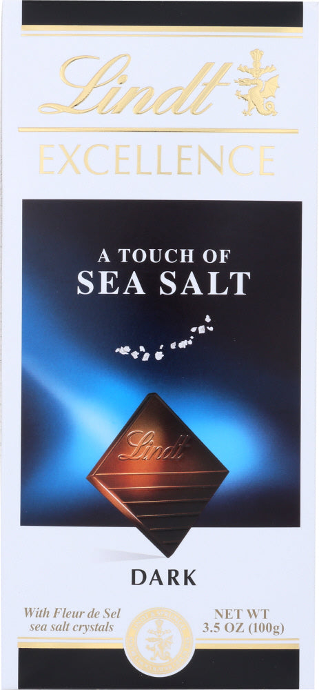 LINDT: Excellence Touch of Sea Salt Dark Chocolate Bar, 3.5 oz