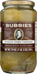 BUBBIES: Pickled Green Tomatoes, 19 oz