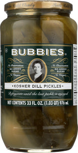 BUBBIES: Kosher Dill Pickles, 33 oz