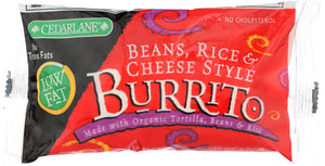 CEDARLANE: Low Fat Beans, Rice and Cheese Style Burrito, 6 oz