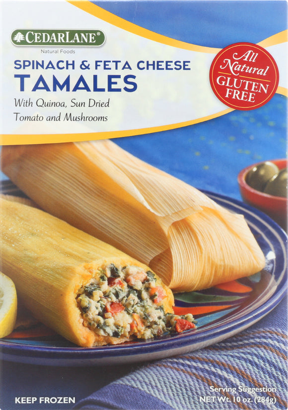 CEDARLANE: Gluten Free Tamales Spinach & Feta Cheese, 10 oz