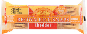 EDWARD & SONS: Baked Brown Rice Snaps Cheddar, 3.5 oz