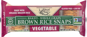 EDWARD & SONS: Baked Brown Rice Snaps Vegetable, 3.5 oz