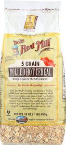 BOBS RED MILL: 5 Grain Rolled Hot Cereal, 16 oz