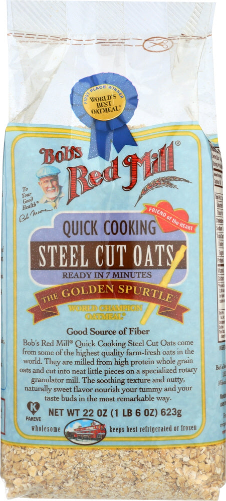 BOBS RED MILL: Quick Cooking Oats Steel Cut, 22 oz