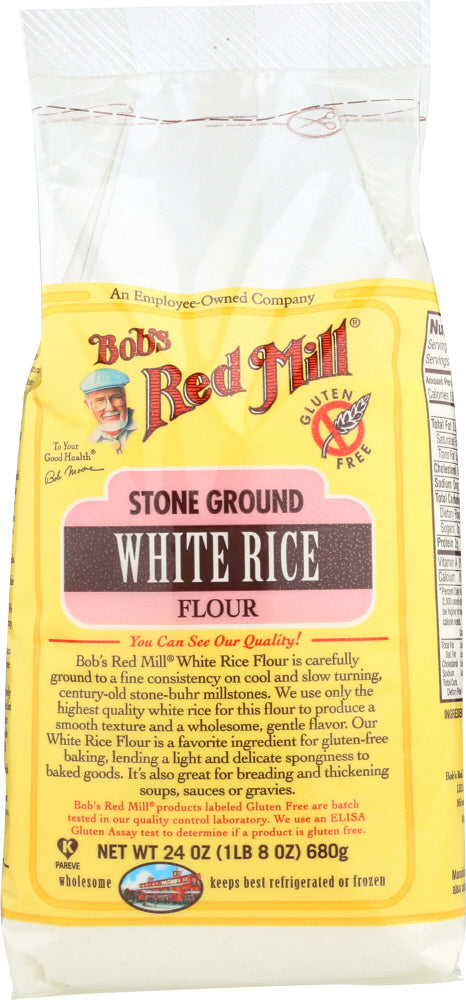 BOBS RED MILL:  Stone Ground White Rice Flour, 24 oz