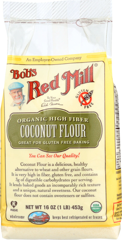 BOB'S RED MILL: Organic High Fiber Coconut Flour Gluten Free, 16 oz