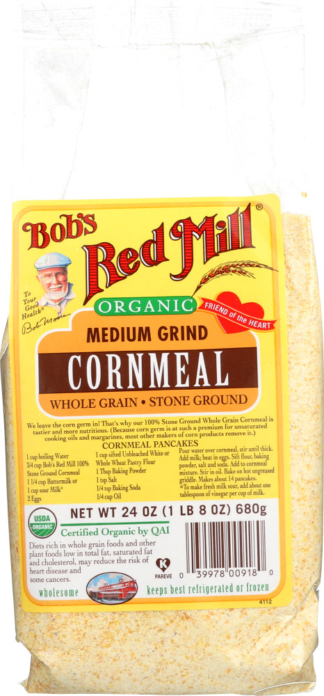 BOB'S RED MILL: Organic Medium Grind Cornmeal, 24 oz