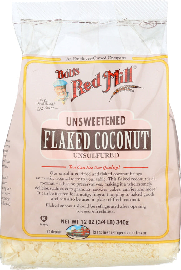 BOB'S RED MILL: Unsweetened Flaked Coconut, 12 oz