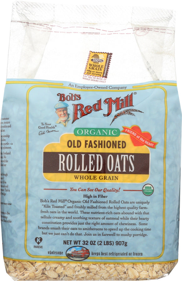 BOBS RED MILL: Organic Old Fashioned Rolled Oats Whole Grain, 32 oz