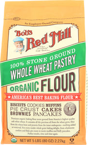 BOB'S RED MILL: 100% Stone Ground Whole Wheat Pastry Organic Flour, 5 lb