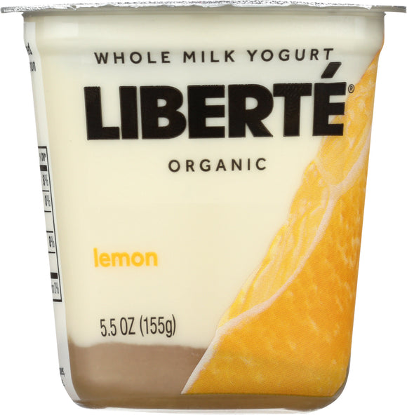 LIBERTE: Lemon Organic Whole Milk Yogurt, 5.5 oz